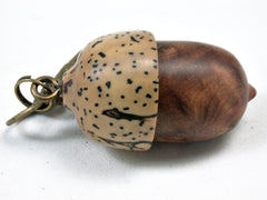 LV-3434  Morrocan Thuya Burl & Yolillo Palm Nut Pendant Box, Charm, Pill Holder-SCREW CAP