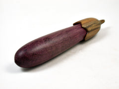 LV-3441  Purpleheart & Verawood Eggplant Trinket Box, Needle Case, Jewelry Box-SCREW CAP