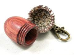 LV-3576 Tulipwood & Betelnut Acorn Pendant Box, Charm, Pill Holder-SCREW CAP
