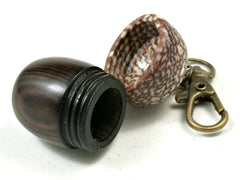 LV-3578  Mun Ebony & Betelnut  Pendant Box,  Pill Holder-SCREW CAP