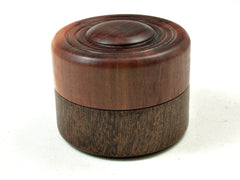 LV-3588  Manzanita & Brown Ebony Flat Pill Box, Ring Holder, Jewelry Box-SCREW CAP