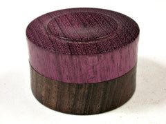 LV-3595  Black Chacate & Purpleheart Flat Pill Box, Ring Holder, Jewelry Box-SCREW CAP