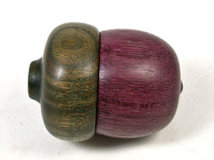 LV-3615  Purpleheart & Verawood Acorn Ring Box, Keepsakes, Jewelry Box-SCREW CAP