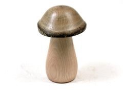 LV-3655  Coast Live Oak & Hornbeam Mini Wooden Mushroom Box, Pill Box-THREADED