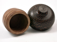 LV_4160  Brown Mallee & Black Palm Wooden Acorn Gift Box, Keepsakes, Jewelry Box-SCREW CAP