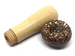 LV-4905 Betel Nut with Grapefruit Mushroom Pill Holder, Needlecase-THREADED CAP