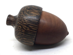 LV-4915 Manzanita & Black Palm Acorn Pill Box, Jewelry, Engagement Ring Box-SCREW CAP