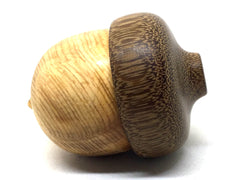 LV-4917 Ponderosa Pine Burl & Brownheart Hand Turned Acorn Trinket Box, Keepsakes, Jewelry Box-SCREW CAP