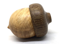 LV-4917 Ponderosa Pine Burl & Brownheart Hand Turned Acorn Trinket Box, Keepsakes, Jewelry Box-SCREW CAP