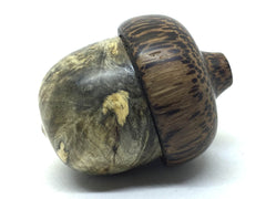 LV-4919 Buckeye Burl & Black Palm Acorn Key Fob, Pill Holder, Cash Stash-SCREW CAP