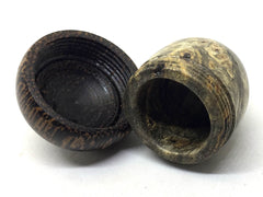 LV-4919 Buckeye Burl & Black Palm Acorn Key Fob, Pill Holder, Cash Stash-SCREW CAP