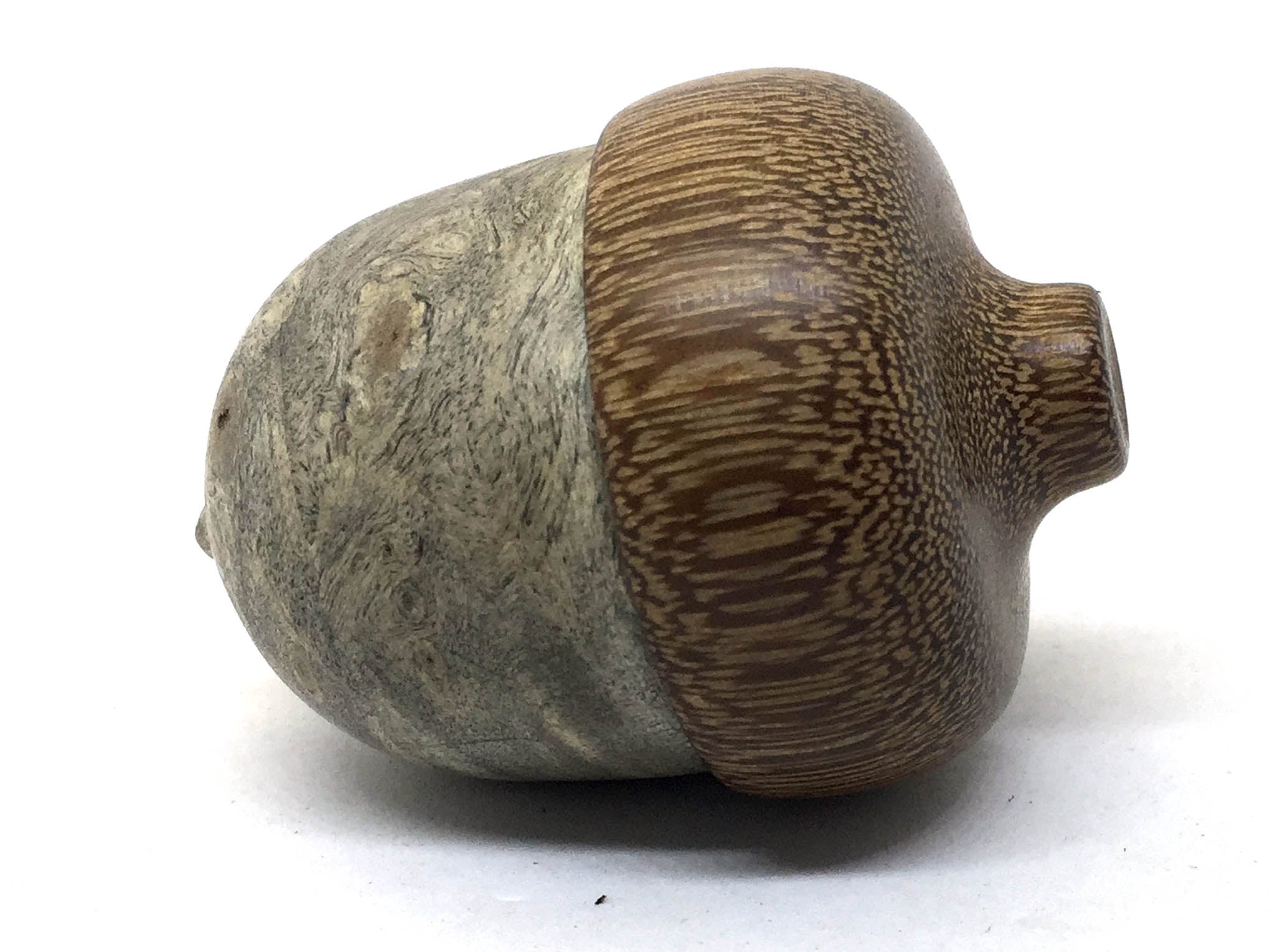 LV-4923 Buckeye Burl & Brownheart Acorn Trinket Box, Keepsakes, Jewelry Box-SCREW CAP