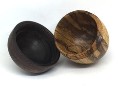 LV-4926 Marblewood & East Indian Rosewood Acorn Jewelry Box, Keepsake-SCREW CAP