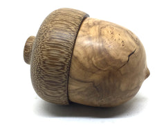 LV-4929 Olive Burl & Brownheart Woodn Acorn Box, Jewelry, Gift Box-SCREW CAP