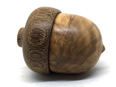 LV-4929 Olive Burl & Brownheart Woodn Acorn Box, Jewelry, Gift Box-SCREW CAP