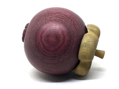 LV-4930 Purpleheart and Verawood Mangosteen Threaded Container, Jewelry Box, Pill Box