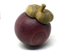 LV-4930 Purpleheart and Verawood Mangosteen Threaded Container, Jewelry Box, Pill Box