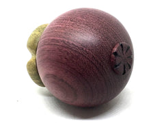 LV-4930 Purpleheart and Verawood Mangosteen Threaded Container, Jewelry Box, Pill Box