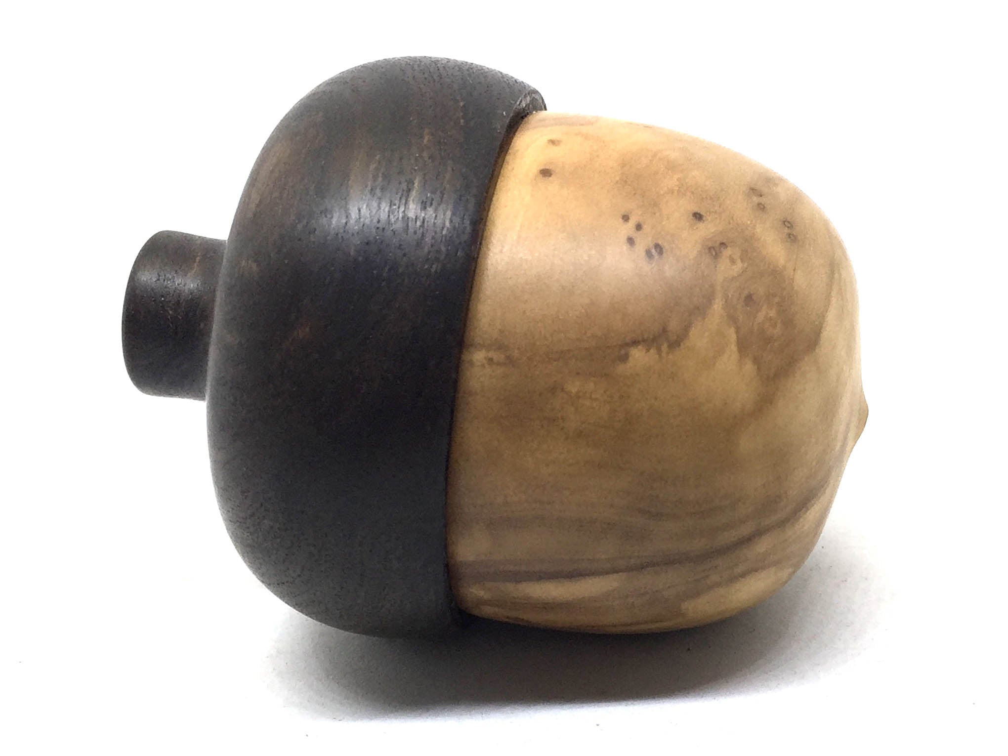 LV-4934 Olive Burl & Kou Acorn Jewelry, Ring Box, Pill Box, Trinket Box-SCREW CAP