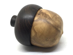 LV-4934 Olive Burl & Kou Acorn Jewelry, Ring Box, Pill Box, Trinket Box-SCREW CAP