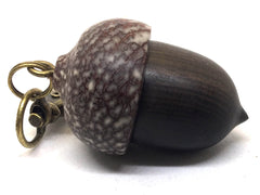 LV-4965 Mun Ebony & Betelnut Acorn Pendant Box, Pill Holder-SCREW CAP