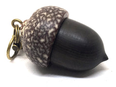 LV-4965 Mun Ebony & Betelnut Acorn Pendant Box, Pill Holder-SCREW CAP