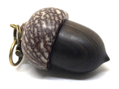 LV-4965 Mun Ebony & Betelnut Acorn Pendant Box, Pill Holder-SCREW CAP