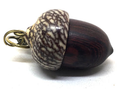 LV-4968 Camatillo & Betelnut Acorn Pendant Box, Charm, Pill Holder-SCREW CAP