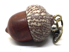 LV-4971 Logwood Burl & Betelnut Acorn Pendant Box, Bag Charm, Keychain-SCREW CAP