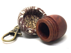 LV-4971 Logwood Burl & Betelnut Acorn Pendant Box, Bag Charm, Keychain-SCREW CAP