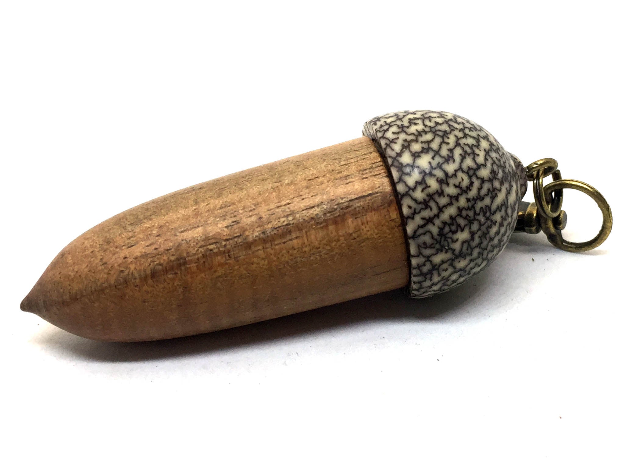 LV-4974 Curly Koa & Betelnut Acorn Pendant Box-SCREW CAP