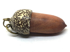 LV-4977 Pink Ivory & Betelnut Acorn Box, Bag Charm, Compartment Pendant-SCREW CAP