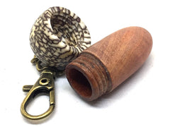 LV-4977 Pink Ivory & Betelnut Acorn Box, Bag Charm, Compartment Pendant-SCREW CAP
