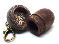 LV-4979 Redwood Burl & Betel Nut Acorn Pendant Box, Charm, Pill Holder-SCREW CAP