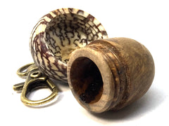 LV-4982 Brown Mallee Burl & Betelnut Acorn Box, Pill Holder, Compartment Pendant-SCREW CAP