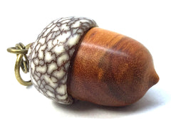 LV-4984 Sappanwood & Betelnut Acorn Pendant Box, Charm, Pill Holder-SCREW CAP