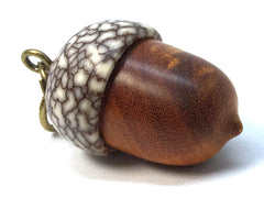 LV-4984 Sappanwood & Betelnut Acorn Pendant Box, Charm, Pill Holder-SCREW CAP