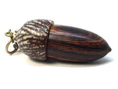 LV-4987 Cocobolo & Betel Nut Acorn Pendant Box, Pill Fob, Secret Compartment-SCREW CAP