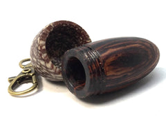 LV-4987 Cocobolo & Betel Nut Acorn Pendant Box, Pill Fob, Secret Compartment-SCREW CAP