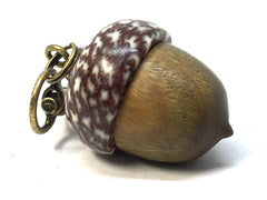 LV-4988 Verawood & Betelnut Acorn Pendant Box,Bag Charm, Keychain-SCREW CAP