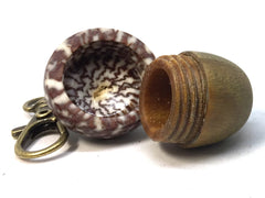 LV-4988 Verawood & Betelnut Acorn Pendant Box,Bag Charm, Keychain-SCREW CAP