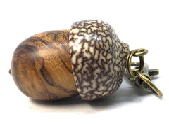 LV-4989 Desert Ironwood & Betelnut Acorn Pendant Box, Charm, Pill Holder-SCREW CAP