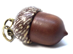 LV-4991 Manzanita & Betelnut Acorn Pendant Box,Bag Charm, Keychain-SCREW CAP