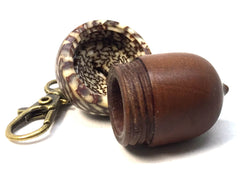 LV-4991 Manzanita & Betelnut Acorn Pendant Box,Bag Charm, Keychain-SCREW CAP