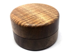 LV-4995 Curly Koa & Walnut Wooden Flat Pill Box, Ring Holder, Jewelry Box-SCREW CAP