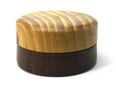 LV-4997  Osage Orange & Brown Ebony Pill Box, Ring Holder, Jewelry Box-SCREW CAP