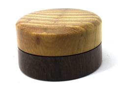 LV-4997  Osage Orange & Brown Ebony Pill Box, Ring Holder, Jewelry Box-SCREW CAP