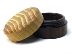 LV-4997  Osage Orange & Brown Ebony Pill Box, Ring Holder, Jewelry Box-SCREW CAP