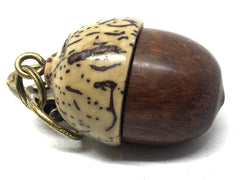 LV-5000 Snakewood & Yollilo Palm Nut Acorn Key Fob, Pill Holder, Memmorial Pendant-SCREW CAP