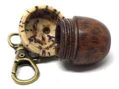 LV-5000 Snakewood & Yollilo Palm Nut Acorn Key Fob, Pill Holder, Memmorial Pendant-SCREW CAP